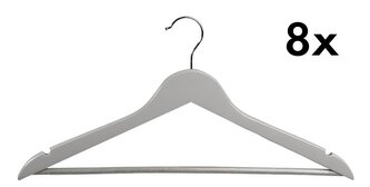 Šatní ramínka 8 ks, lotosové dřevo, šedá KESPER 67165
