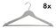Šatní ramínka 8 ks, lotosové dřevo, šedá KESPER 67165