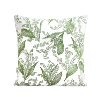 Poszewka | LILY OF THE VALLEY | z haftowanymi konwaliami | 45x45 cm | 734274