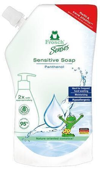 Tekuté mýdlo "Sensitive skin", náplň, 500 ml, FROSCH FR-1599-8