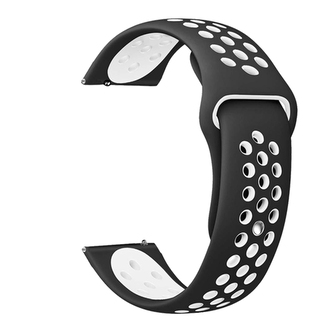 Perforovaný řemínek 22mm,Černo-Bílý