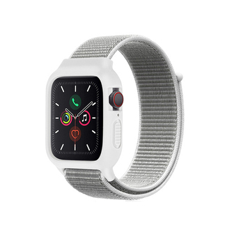 Nylonový set 2v1 pro Apple Watch 42/44/45mm,Bílo-Šedá