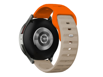 Perforovaný strukturovaný řemínek 22mm,Oranžovo-béžová