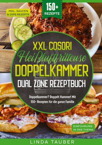 XXL Cosori Heißluftfritteuse Doppelkammer Dual Zone Rezeptbuch