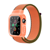 Nylonový set 2v1 pro Apple Watch 42/44/45mm,Oranžovo-zelená