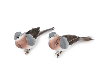 Ptáček s klipem - 2 ks - 2 šedá