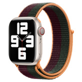 Nylonový řemínek pro Apple Watch 42/44/45/46/49mm,Vínovo-oranžovo-zelená