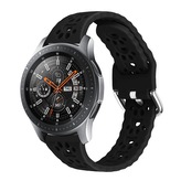 Řemínek s perforovanými pacičkami a přezkovým zapínáním 22mm,Černý