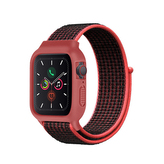 Nylonový set 2v1 pro Apple Watch 42/44/45mm,Červeno-Černá