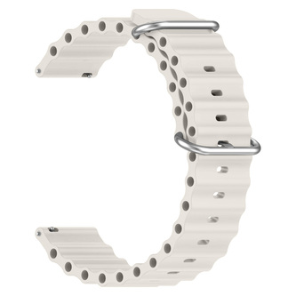 Vroubkovaný řemínek s přezkou 22mm,Slonová Kost