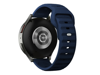 Perforovaný strukturovaný řemínek 22mm,Tmavě modrá