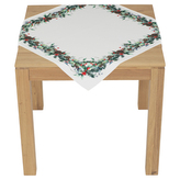 Ubrus - jehličí, šišky a bobule, 100% polyester, 80 x 80 cm