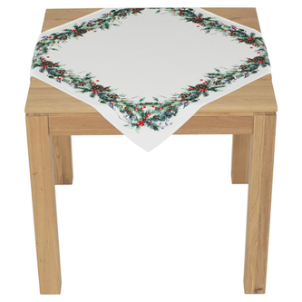 Ubrus - jehličí, šišky a bobule, 100% polyester, 80 x 80 cm