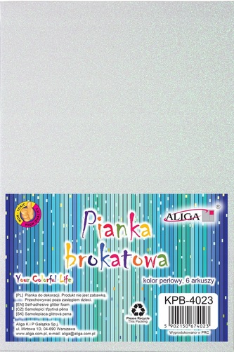 Pianka KPB-4023 perłowa z brokatem A4 op 6szt