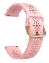 Řemínek s perforováním a přezkovým zapínáním 22mm,Světle růžová se zlatou přezkou