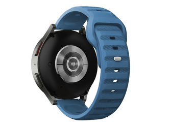 Perforovaný strukturovaný řemínek 22mm,Modro-Šedá