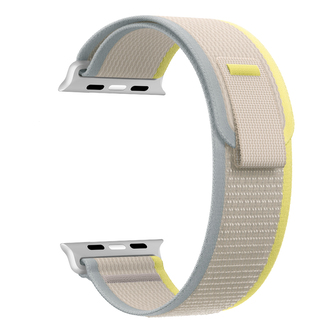 Nylonový řemínek se stahovacím poutkem pro Apple Watch 42/44/45/46/49mm,Žluto-béžový