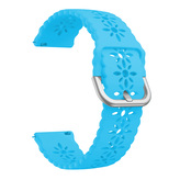 Řemínek s perforováním a přezkovým zapínáním 22mm,Luminiscenční modrá se stříbrnou přezkou