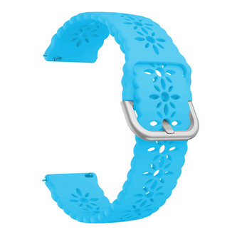 Řemínek s perforováním a přezkovým zapínáním 20mm,Luminiscenční modrá se stříbrnou přezkou