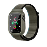 Nylonový set 2v1 pro Apple Watch 42/44/45mm,Khaki-černo-modrá