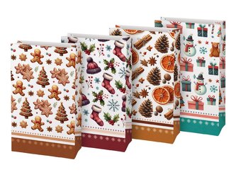 Torebka papierowa bożonarodzeniowa BN KRAFT 3  10x18x6 12szt Torebka papierowa bożonarodzeniowa BN KRAFT 3  10x18x6 12szt