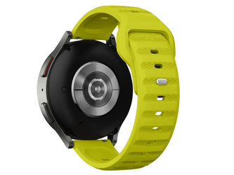 Perforovaný strukturovaný řemínek 22mm,Žluto-zelená