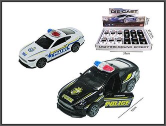 AUTO POLICJA MET DZ/SW P/B 12CM DISPL 12/144