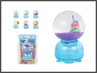 Kula do wstrząsania z przyssawkami ocean 9cm  6-rodzajów WB 12/48