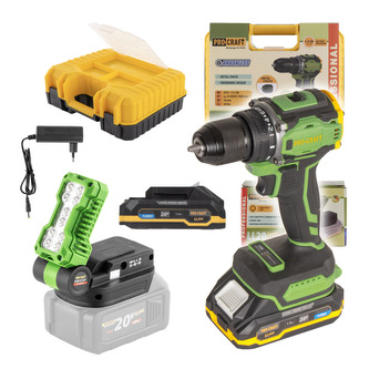 Aku šroubovák Procraft PA18Pro s LED reflektorem LL20bb | SPA18Pro/LL20