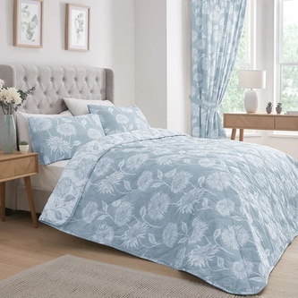 Přehoz přes postel Chrysanthemum Blue 230x200