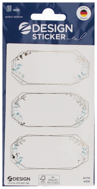 Naklejki ramka ośmiokąt kwiatowa 80x120 ZWECKFORM 4406 AVERY