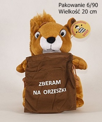 Pluszak Wiewiórka 30cm z workiem DEEF DE.03350