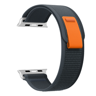 Nylonový řemínek se stahovacím poutkem pro Apple Watch 42/44/45/46/49mm,Černo-Šedý