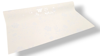 Floristická fólie design květu světle krémová