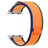 Nylonový řemínek se stahovacím poutkem a sponou pro Apple Watch 42/44/45/46/49mm,Oranžovo-modro-zelená