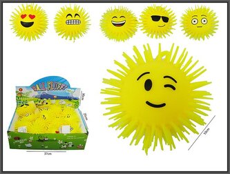 Piłka świecąca Buźka gumowa z kolcami 10cm HIPO T261