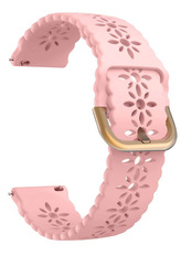 Řemínek s perforováním a přezkovým zapínáním 20mm,Světle růžová se zlatou přezkou