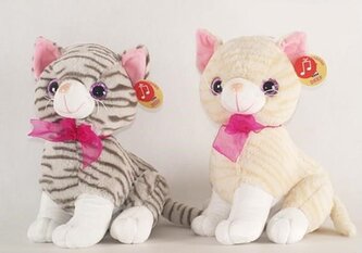 Pluszak Kot 30 cm z głosem siedzący DEEF 3539