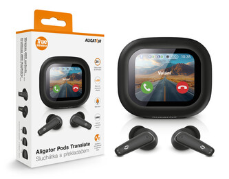 Překladač a TWS sluchátka 2v1 Aligator Pods Translate, černá