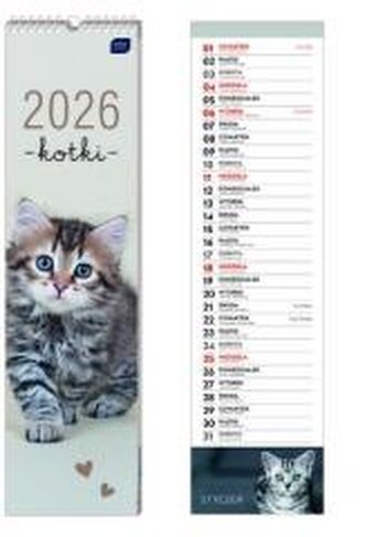 Kalendarz 135x500 paskowy miesiąc Kotki Interdruk
