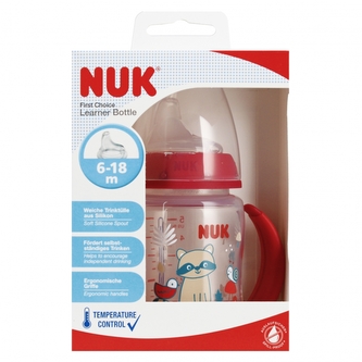 NUK Butelka 150 ml 6m  z uchwytem First czerwona 10215335