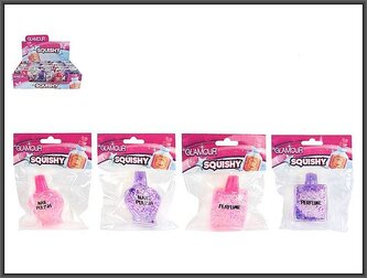 Gniotek Butelka odkształcająca się perfumy , lakier do paznokci 7cm 4MIX DI24