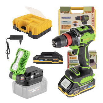 Aku šroubovák Procraft PA18Pro DFR s LED reflektorem LL20bb | SPA18ProDFR/LL20