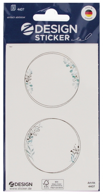Naklejki ramka okrągła kwiatowa 80x120 3szt ZWECKFORM 4407 AVERY