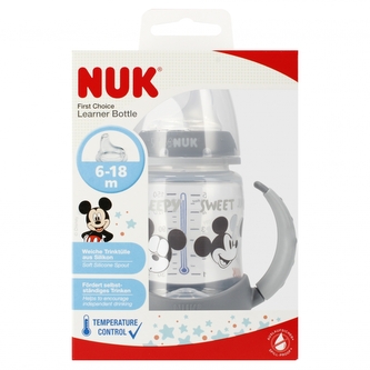 NUK Butelka 150 ml 6m  z uchwytem First Miki popiel 10215337