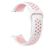 Perforovaný řemínek 22mm,Bílo-Růžový