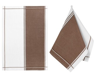 Kuchyňská utěrka 1 ks - Hnědá,Bílá - 50x70 cm