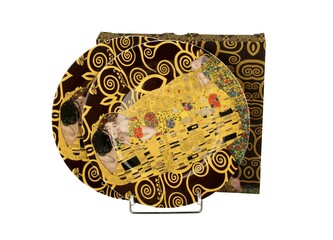 Komplet 2 talerze deserowe THE KISS BROWN inspired by Klimt Komplet 2 talerze deserowe THE KISS BROWN inspired by Klimt