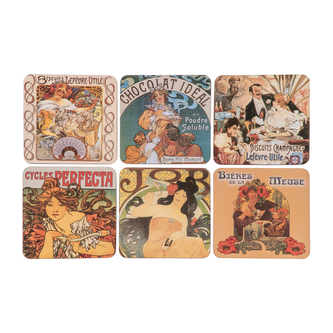 Sada podtácků 6 ks Alfons Mucha patchwork