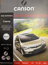 Blok čiernych papierov Canson, A4, 180 g, 10 listov